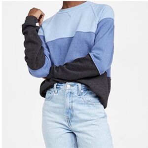 DONNI. Vintage Fleece Tri-Crew Sweatshirt Denim/Indigo/Charoal